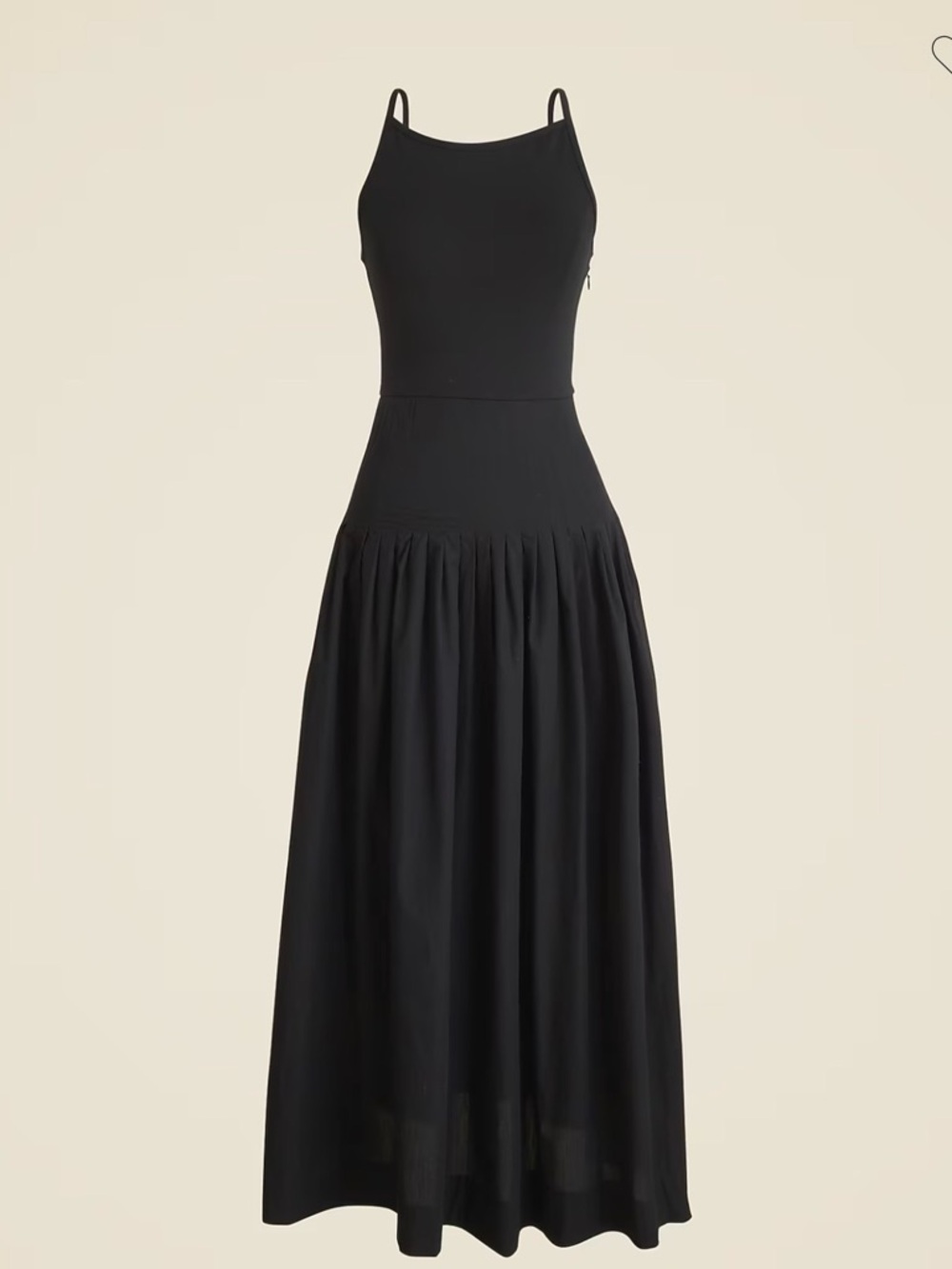 J. Crew Black Spaghetti-Strap Maxi Dress